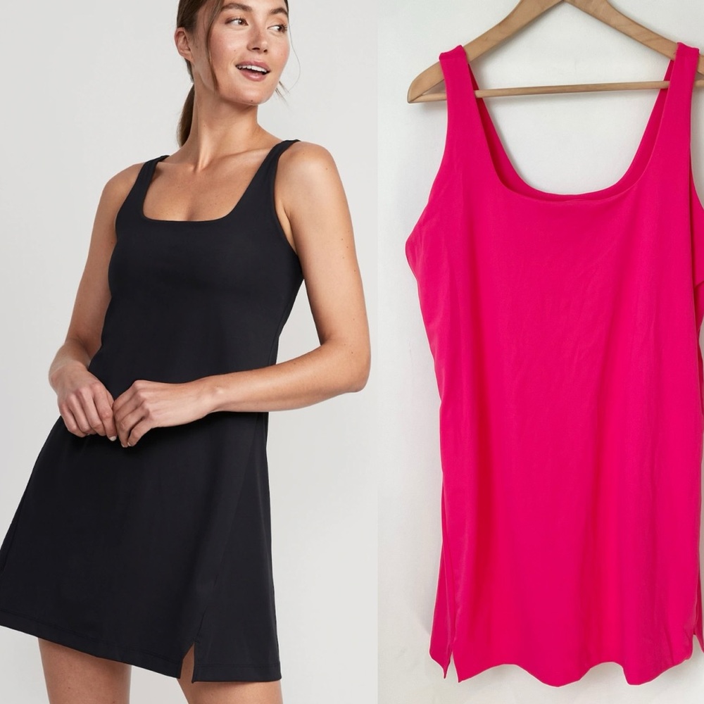 Old Navy PowerSoft Square-Neck Athletic Dress Hot Pink XXL - Picture 1 of 10